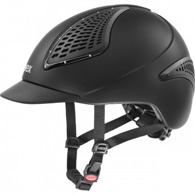 Capacete de proteção preto com ventilação e fivela ajustável