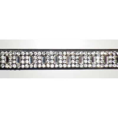 Bracelete prata com pedras redondas e retangulares brilhantes