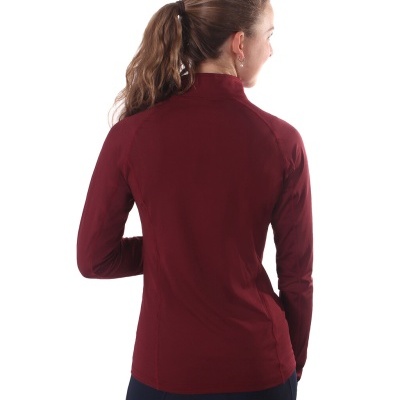Camisola desportiva vinho de manga comprida vista de costas