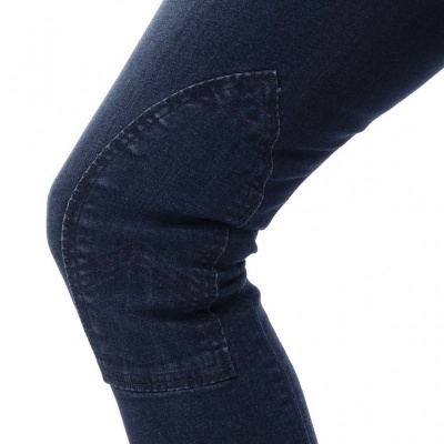 Calça de ganga azul escuro com reforço no joelho