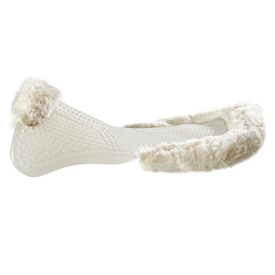 Meia invisível branca com pelo sintético e sola antiderrapante
