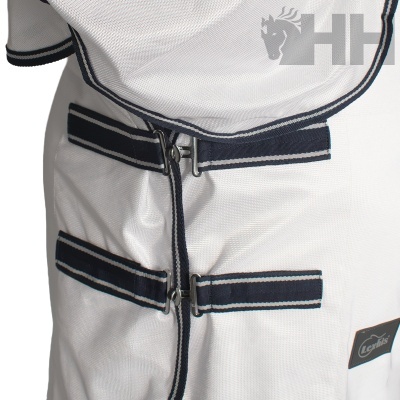 Fato ou traje branco com tiras ajustáveis e etiqueta LexFits