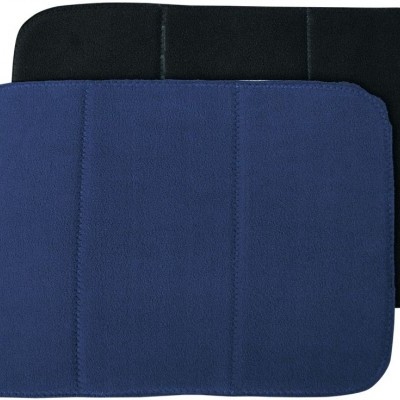 Conjunto de tapetes para casa de banho azul e preto com costuras verticais