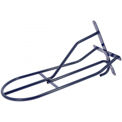 Suporte metálico azul escuro para bicicleta