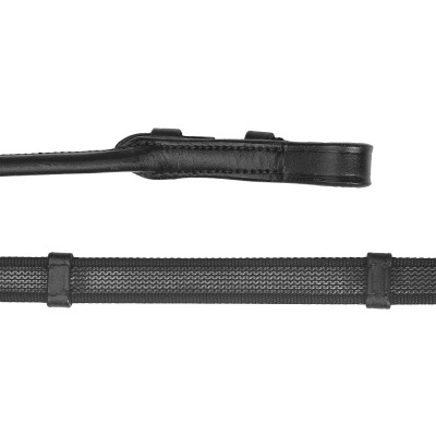 Correia preta com textura lisa e padrão trançado