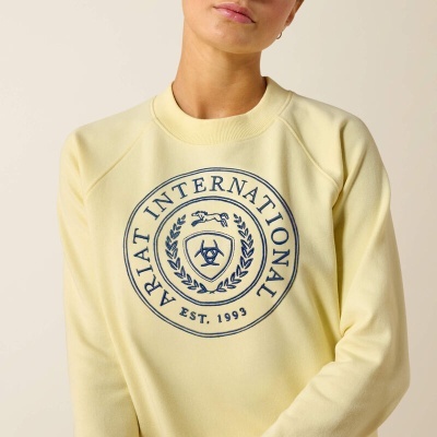 Camisola amarela clara com estampa azul Ariat International