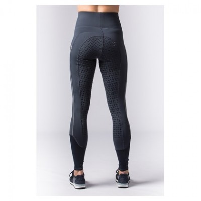 Calças de desporto pretas com padrão antiderrapante na parte traseira