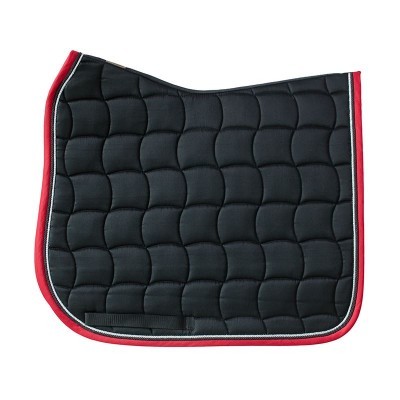 Tapete de sela preto com borda vermelha para cavalo
