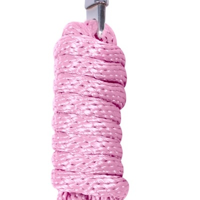 Corda cor-de-rosa com mosquetão metálico prateado