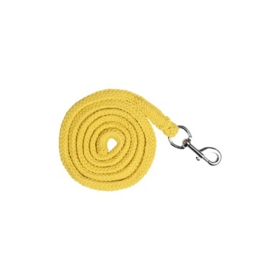 Trela amarela de corda com gancho metálico