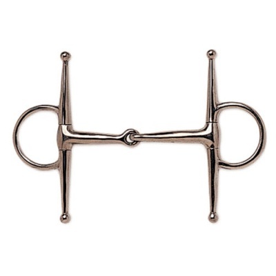 Bridão metálico prateado para equitação