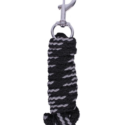 Corda preta e cinzenta com mosquetão prateado