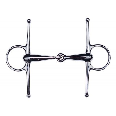 Mordaça metálica articulada prateada para cavalo