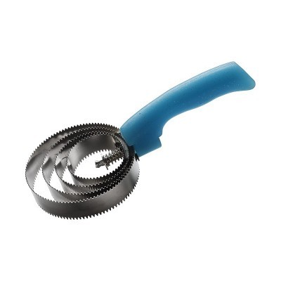 Pente de desbaste metálico para cavalos com punho azul