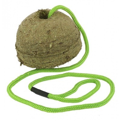 bola de fibra natural com corda verde fluorescente