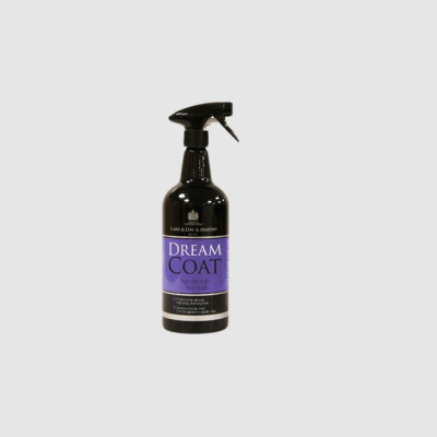 Frasco spray preto DREAM COAT Carr & Day & Martin com rótulo roxo