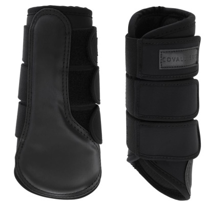 Proteções para cavalos pretas com velcro e etiqueta COVALLIERO