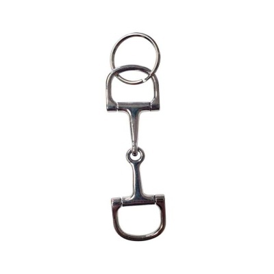 Chaveiro metálico prateado com argolas e fecho articulado