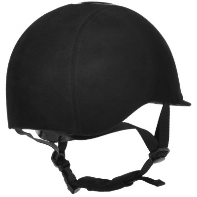 Capacete de proteção preto com tiras ajustáveis