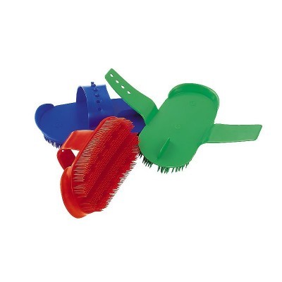 Escovas plásticas coloridas para animais com cerdas e alças