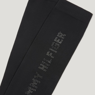 meias pretas com texto em pedraria TOMMY HILFIGER