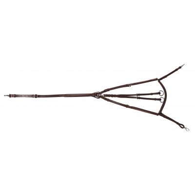 Peitoral e cabresto de couro castanho escuro para cavalo