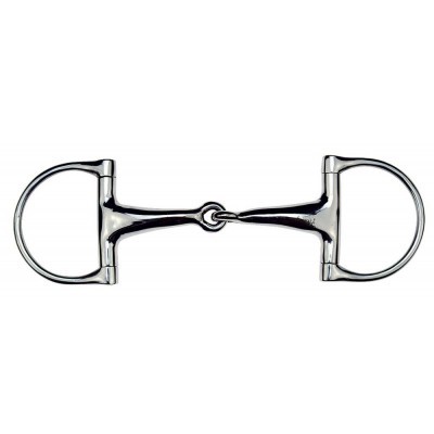 Freio metal prateado bocais duplos argolas ovais