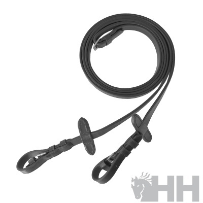 Rédeas de cavalo sintéticas pretas com fivelas e logotipo HH