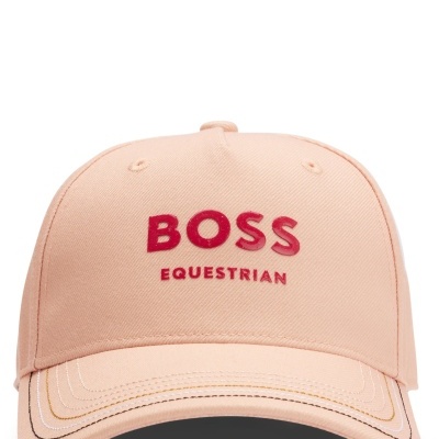 Boné cor de rosa claro com bordado vermelho BOSS EQUESTRIAN
