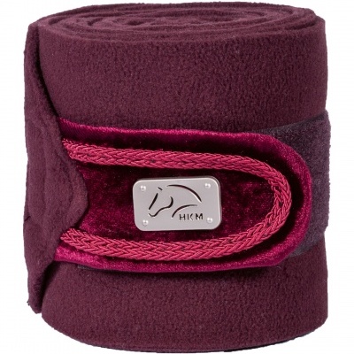 Bandagem elástica bordeaux com etiqueta metálica e borda rosa