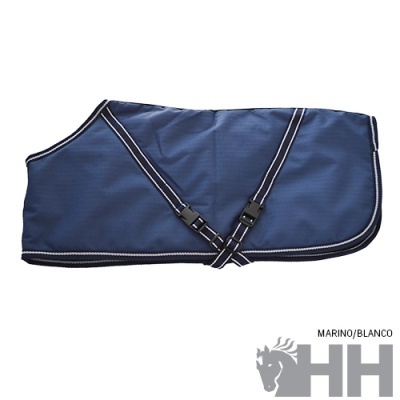 Manta para cavalo azul-marinho com tiras cruzadas e logo HH