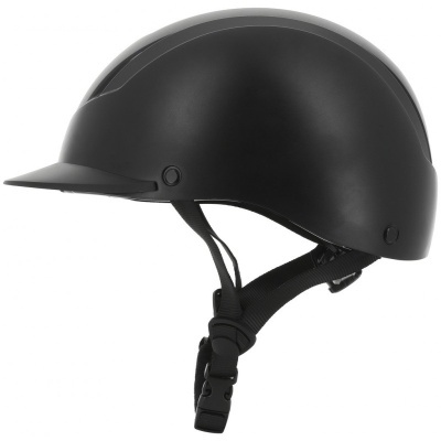 capacete de proteção preto com cinto ajustável