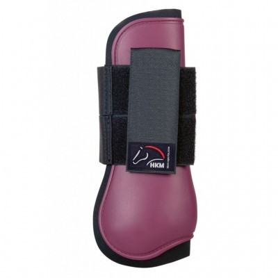 Protector para cavalo roxo com tiras de velcro pretas e logótipo HKM