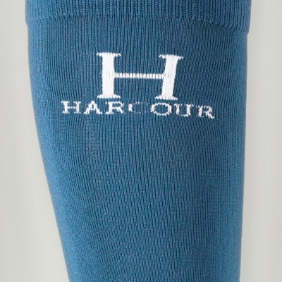 Meia azul com bordado branco H HARBOUR