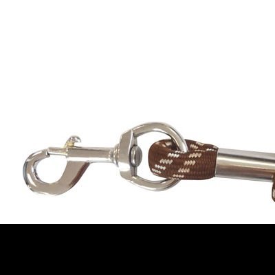 Trela de cão em corda castanha com gancho metálico