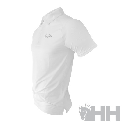 Polo branco de manga curta com logótipo Cegafis no peito