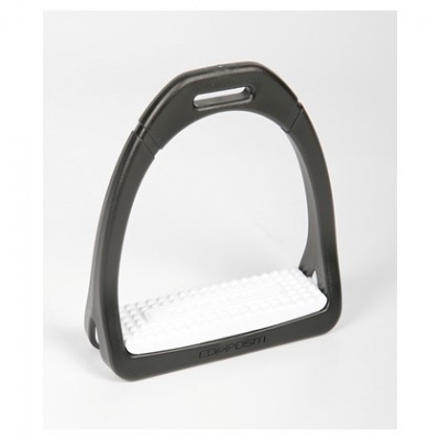 Estribo para cavalo preto com apoio branco texturizado