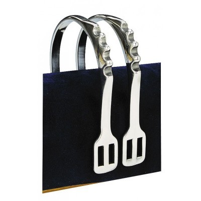 Pinças metálicas prateadas para churrasco