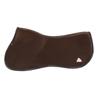 Sela castanha para cavalo com bordas pretas e logótipo branco