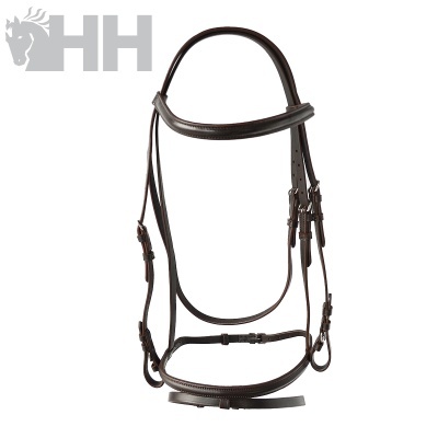 Cabeçada de equitação em pele castanha escura