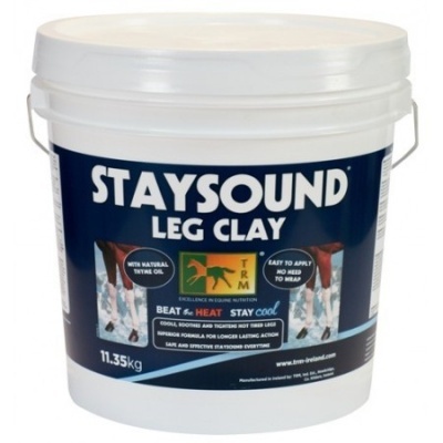 Pote branco de argila para pernas StaySound Leg Clay com tampa, 11,35 kg.