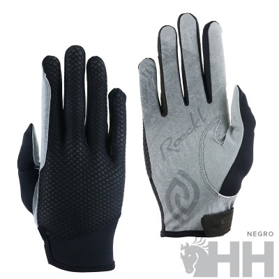 Par de luvas de ciclismo cinza e preto com logótipo HH