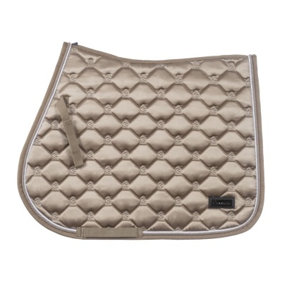 Manta para cavalo dourada acolchoada com padrão e etiqueta Cavallo