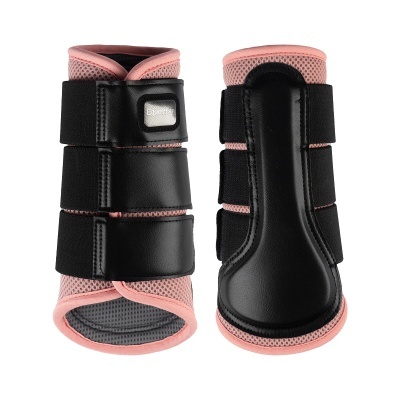 Par protetores para cavalos preto e rosa com fechos de velcro