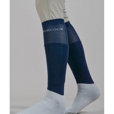 Meias desportivas azul-marinho e cinza claro com logo EQUILINE