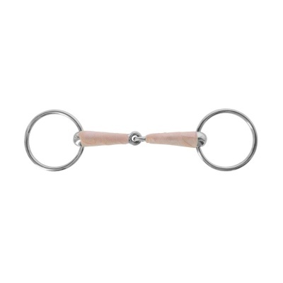 Temporão metálico com peça de madeira clara, fundo branco