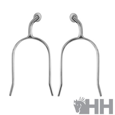 Par de esporas metálicas prateadas com design simples