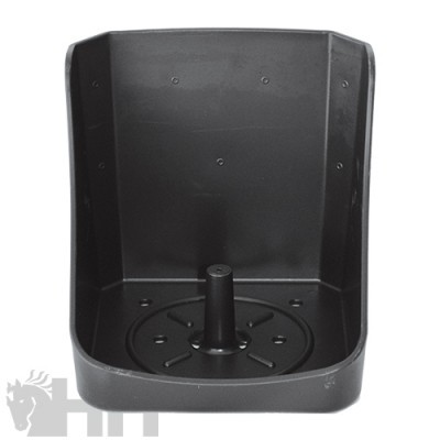 Suporte de plástico preto com base circular