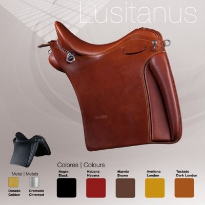 Sela de equitação Lusitanus em pele com várias opções de cor