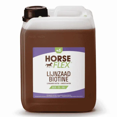 Recipiente plástico castanho e branco HORSE FLEX óleo linhaça biotina